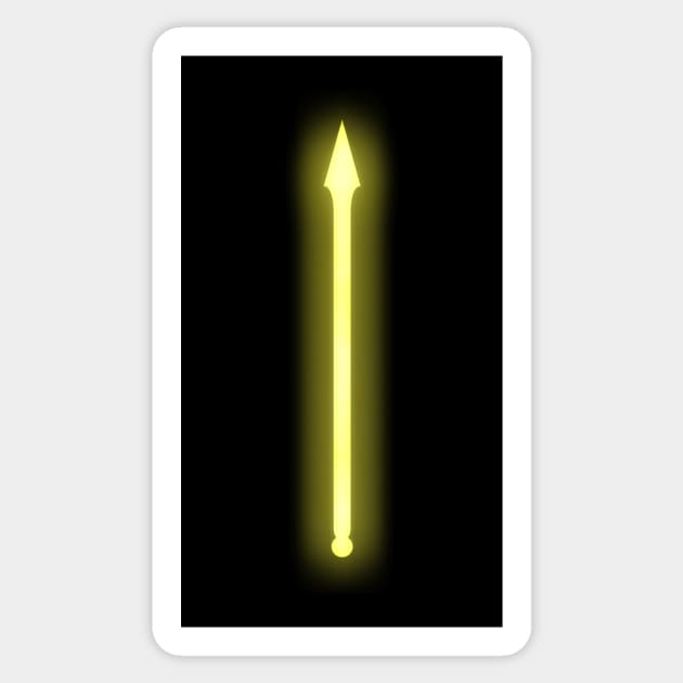 Spiritual Weapon (Yellow Spear) Sticker by The d20 Syndicate